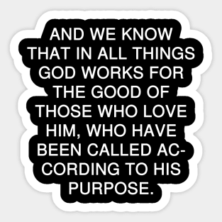 Romans 8:28 Bible Verse Text Sticker